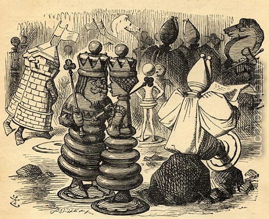The Chess Players, illustration from Through the Looking Glass, 1871.jpg